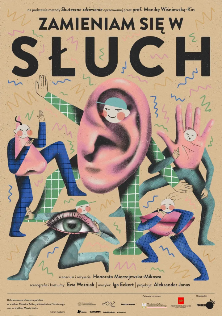 plakat spektaklu Zamieniam się w słuch
