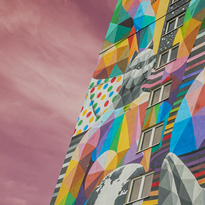 Jeden z murali, który zdobi Kampus UŁ